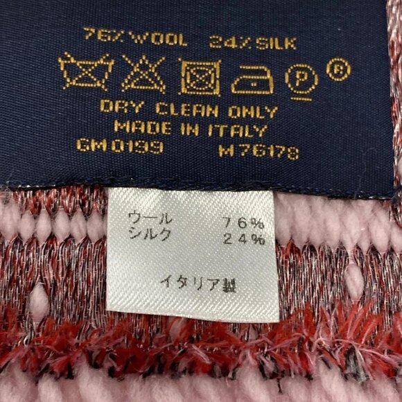 LOUIS VUITTON Echalp Logomania Pink Red Multi - Scarf Wool 413-051925 - Picture 4 of 5